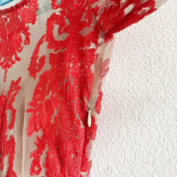 For Love & Lemons San Marcos Embroidered Red Dress - Picture 6 of 16
